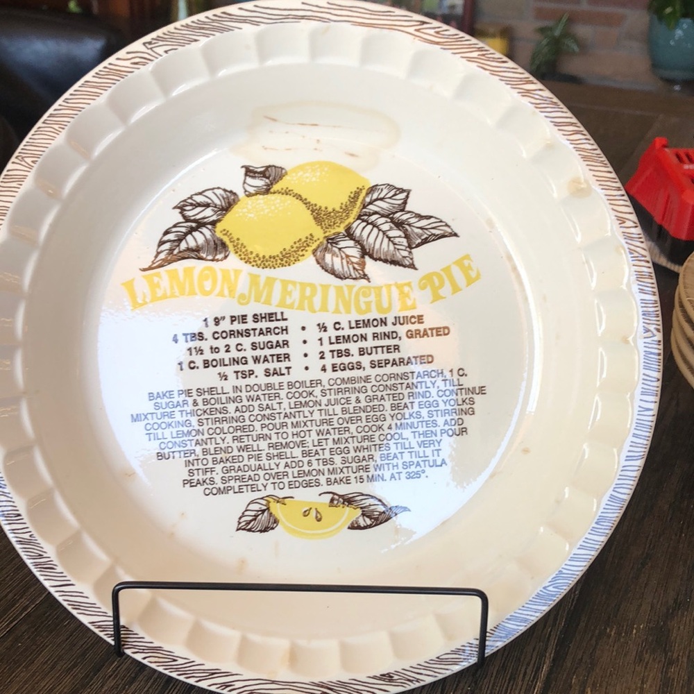 Vintage Royal China Lemon Meringue Pie Plate 11” made in USA